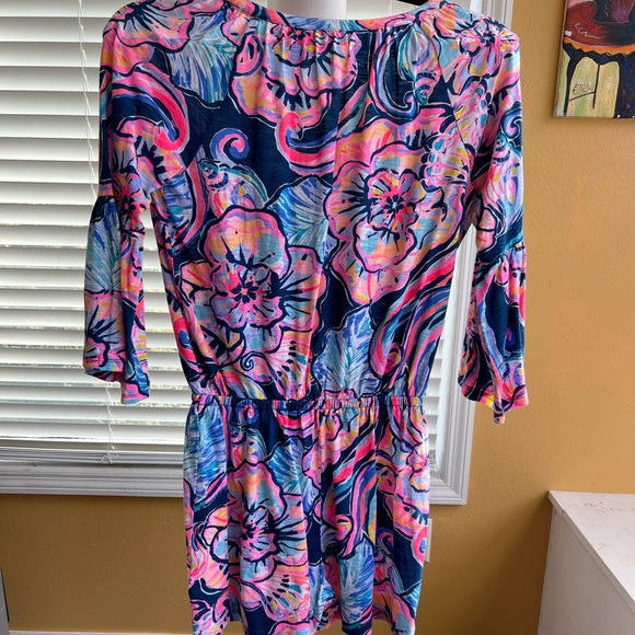 Lilly Pulitzer Del Lago Romper Nauti Navy Floral Print - Picture 2 of 4